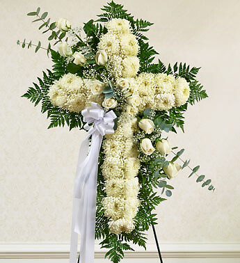 Peace and Prayers Standing Cross - White