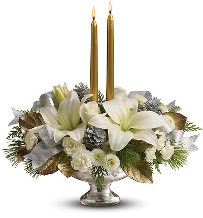 Teleflora&#039;s Silver And Gold Centerpiece