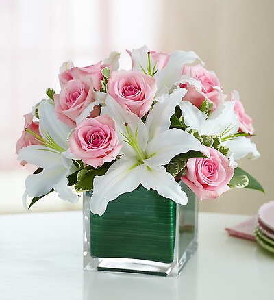 Modern Embrace&amp;trade; Pink Rose &amp;amp; Lily Cube