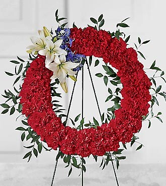 Serene Blessings Standing Wreath - Red & White