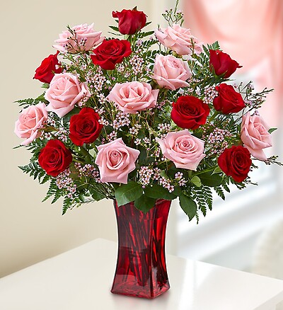 Shades of Pink and Red&amp;trade; Premium Long Stem Roses